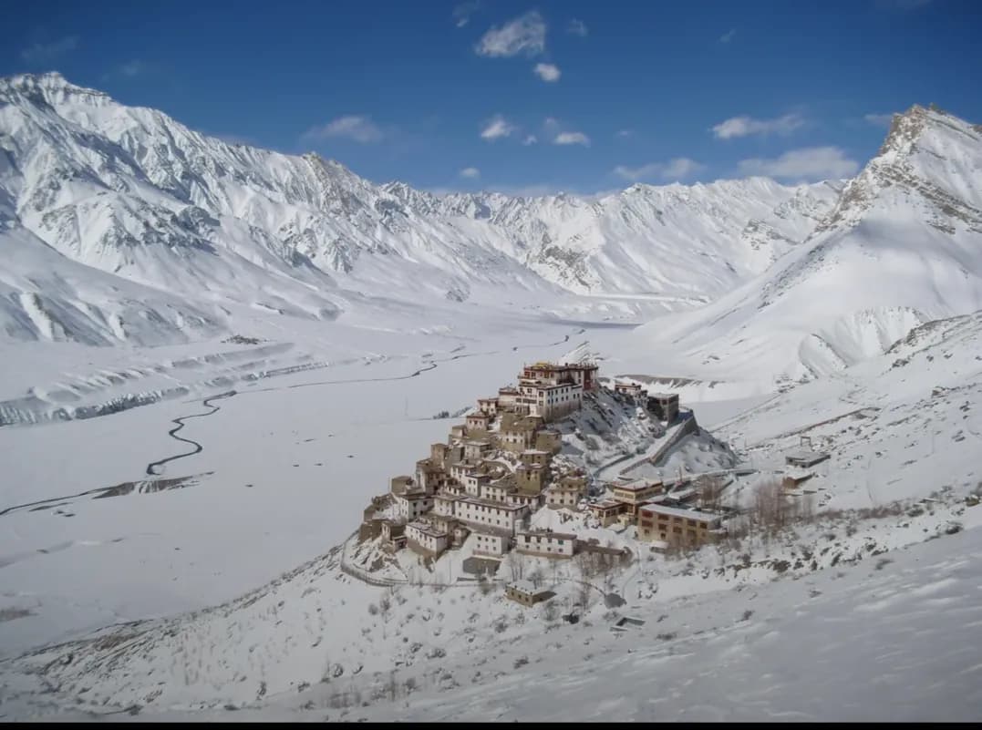 This is key gompa, a 1000 year old Buddhist monetary located in the Himalayas of India
