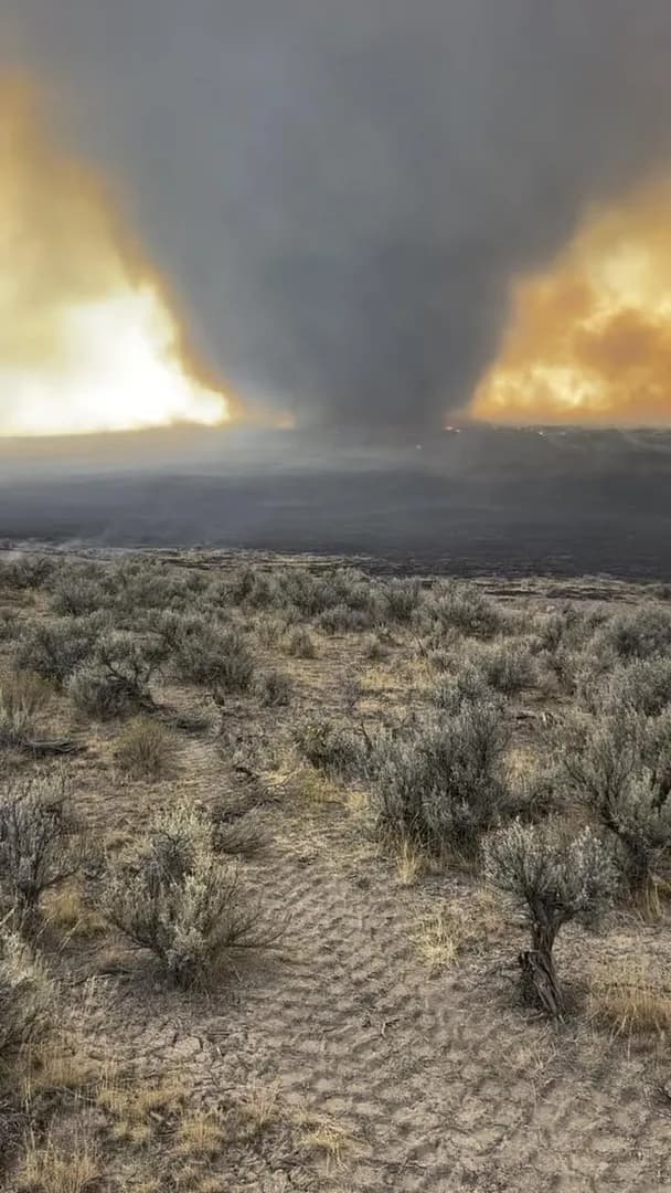 Wildfire tornado in Eastern Oregon.