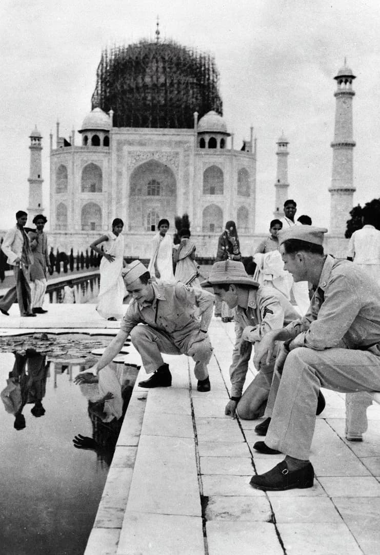 During World War II in 1942, British authorities covered the Taj Mahal with massive bamboo scaffolding, mud, and burlap to disguise the iconic white marble dome from enemy bombers.