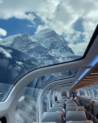 The Rocky Mountaineer train gliding through the Canadian Rockies