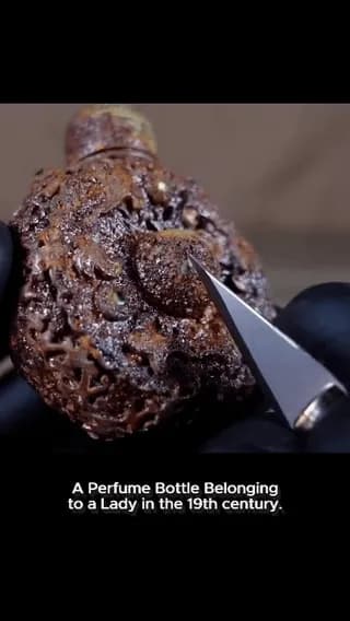 Restoring a heavily encrusted jeweled perfume bottle