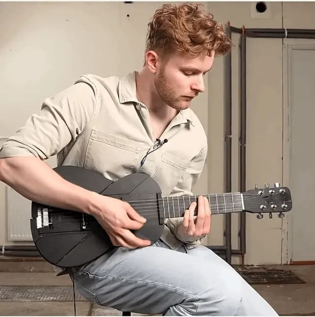 Man creates Ukulele that transforms into Guitar mid performance...