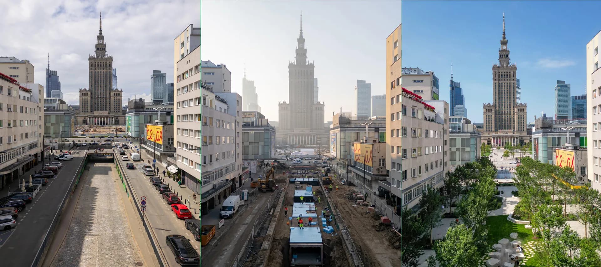 Street renovation in Warsaw