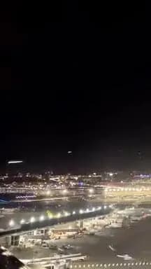 Nighttime traffic at Chicago O’Hare Airport