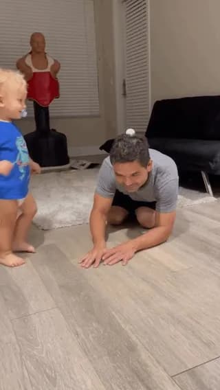 Unbelievable precision kicking skills by a toddler.