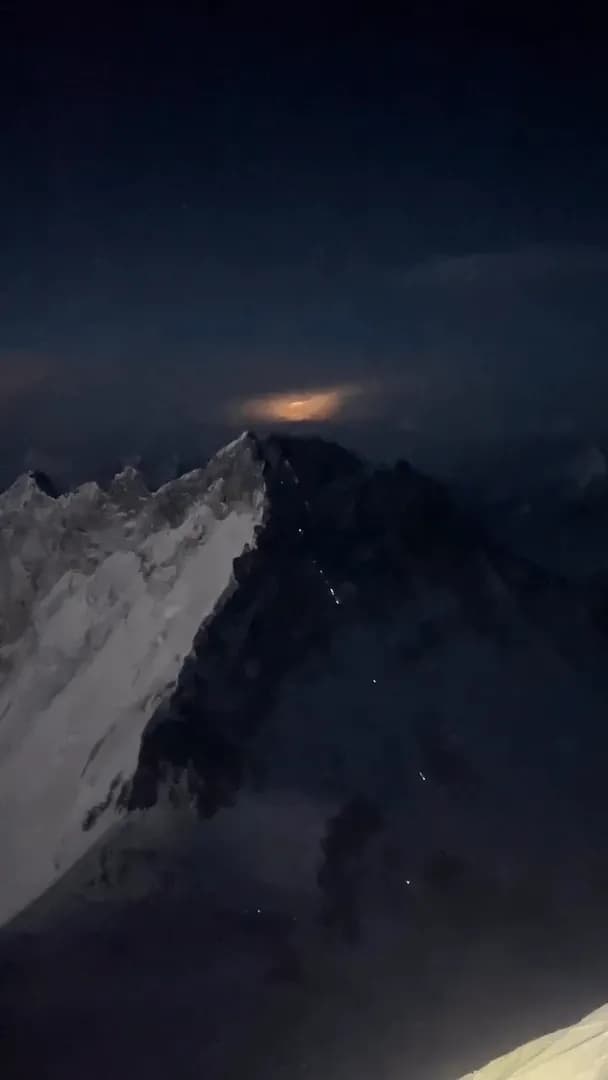Mount Everest at night is a scary but spectacular place