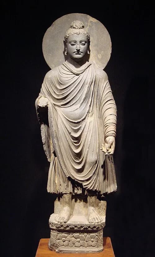 Greek Buddhists existed centuries before Buddhism reached China. (Image of Standing Buddha from Gandhara)