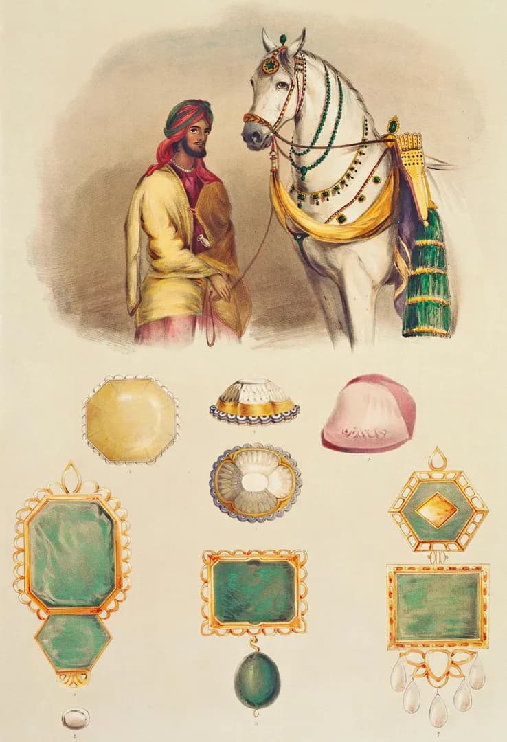 Portraits of the Princes and People of India, by Emily Eden, 1844 — Treasure of Maharaja Ranjit Singh of Sikh Empire.