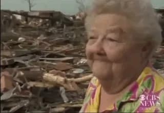 Elderly Oklahoma woman finds her dog alive in the tornado rubble during a live TV interview
