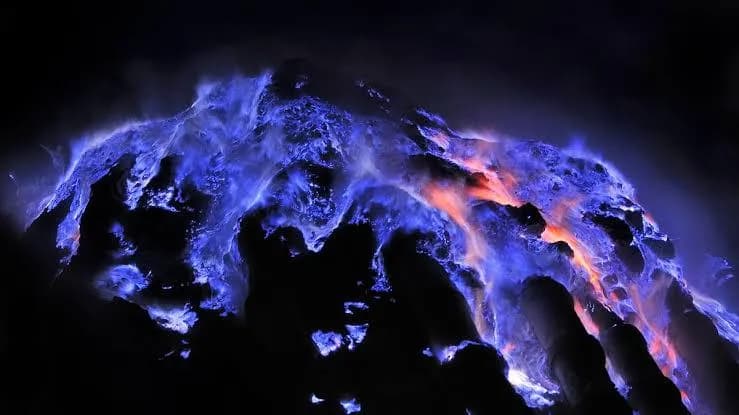 You’ve seen red lava, but have you ever seen a volcano burn blue