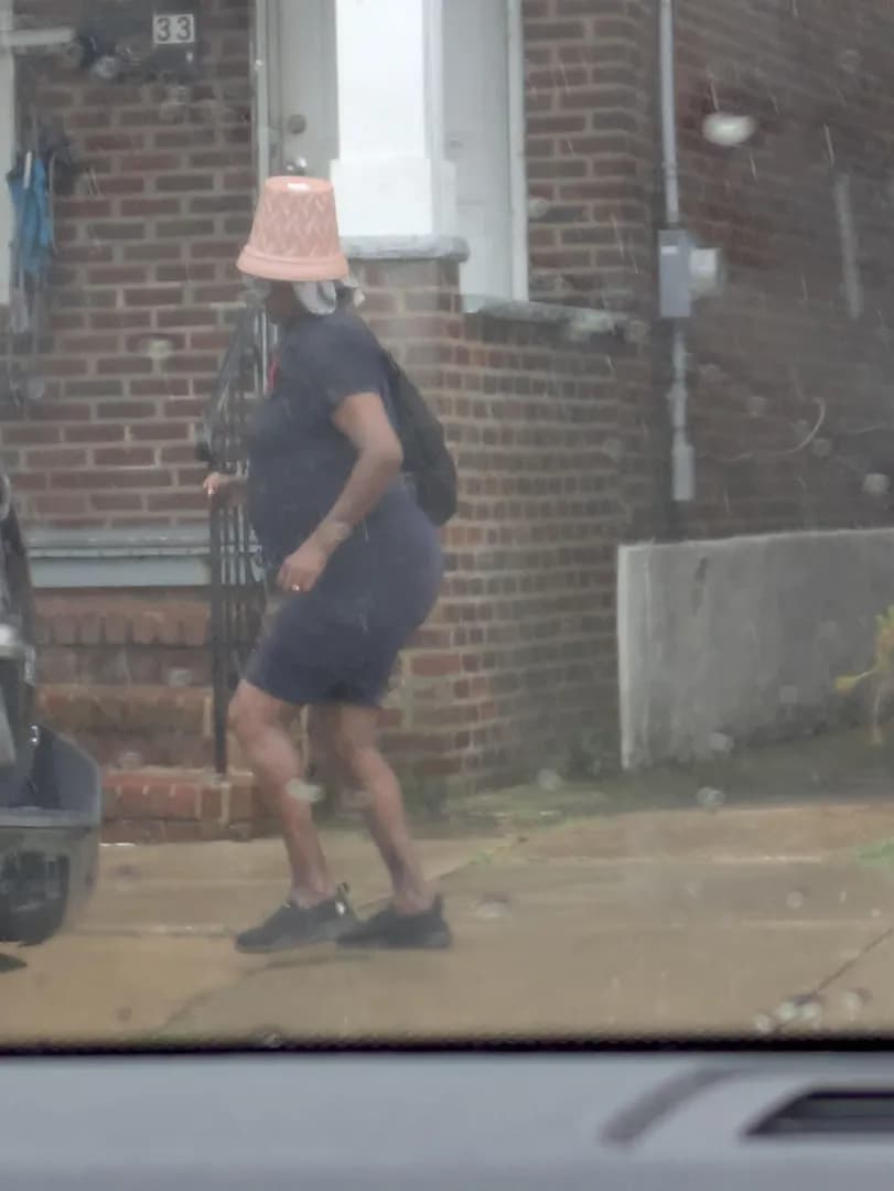 Stuck in a downpour in Trenton? Toss that flower pot on your head!