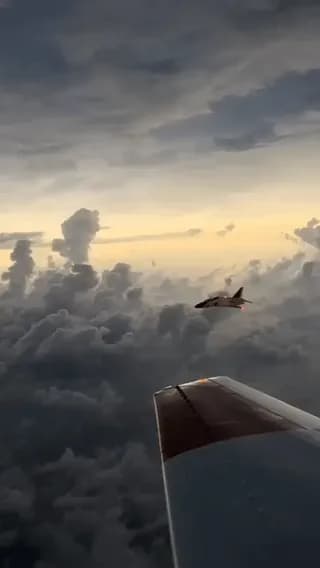 Solar eclipse seen from the cockpit of a jet airplane