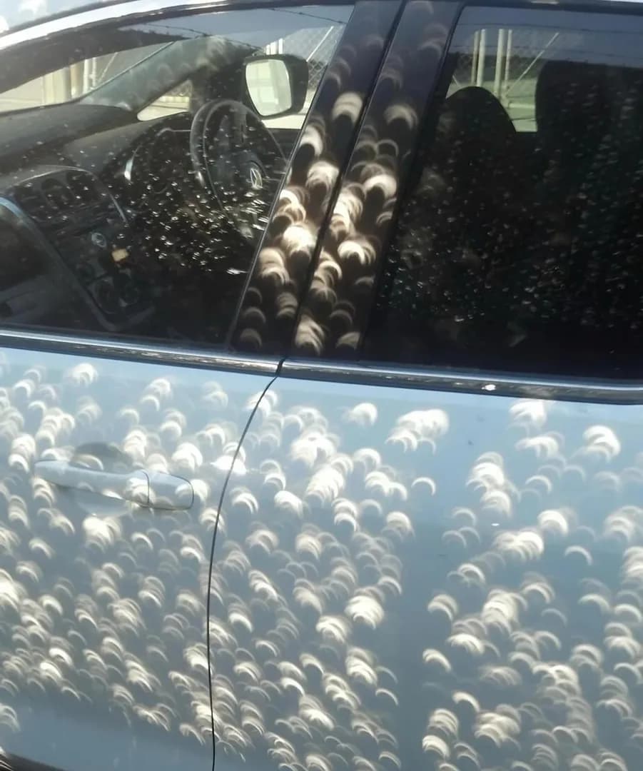 The shadows during an eclipse.
