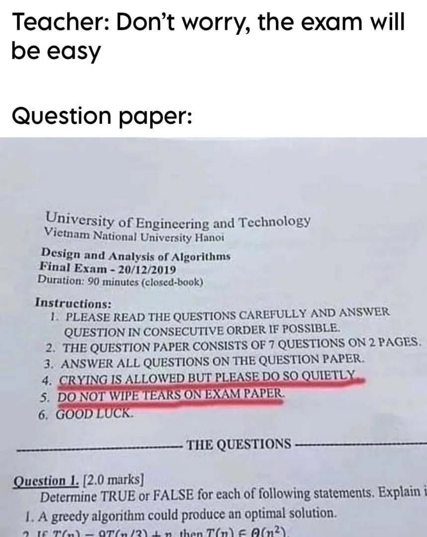 The Exam Was Supposed to Be Easy