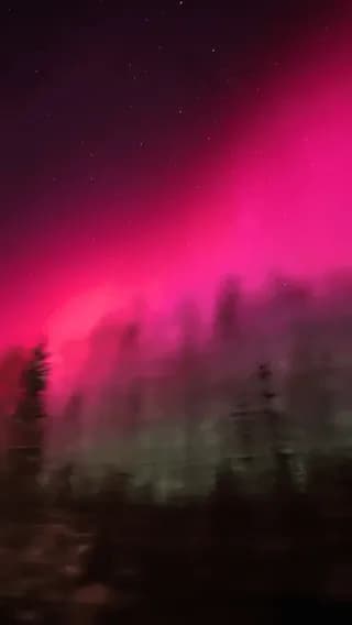 Magnificent pink aurora