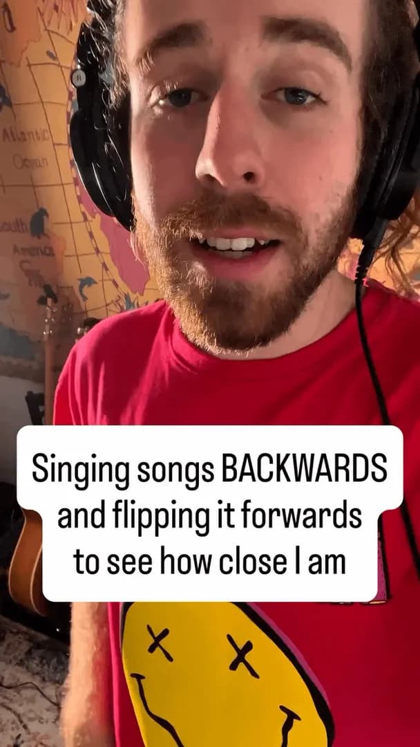 Guy sings backwards and reverts it back