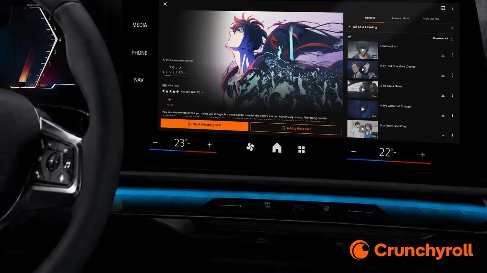 You can soon stream Crunchyroll on your car
