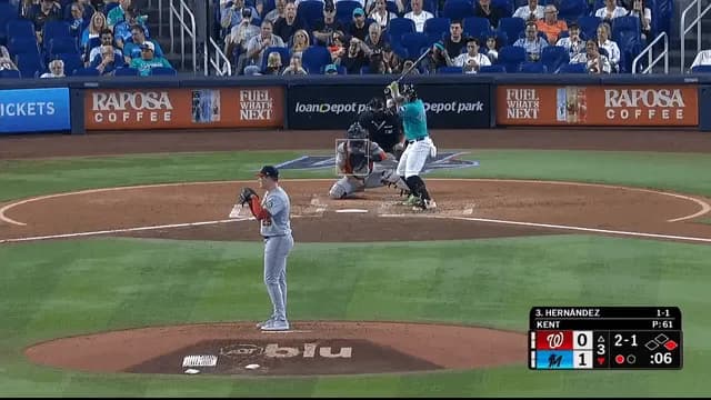 Jacob Young climbs the fence for a incredible catch, then easily doubles off the runner at first