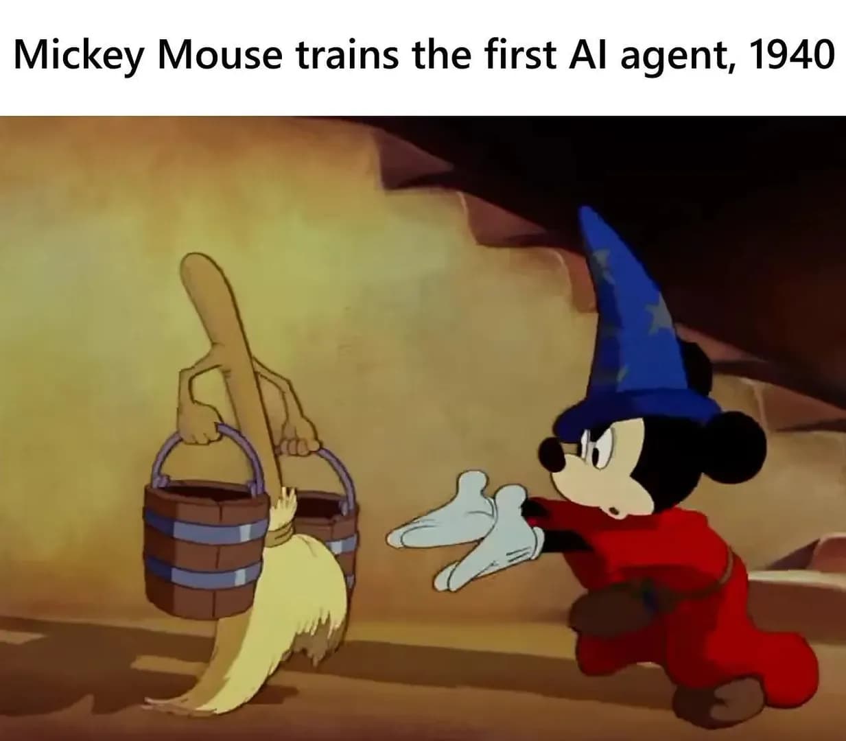 Mickey Mouse trains the first Al agent, 1940