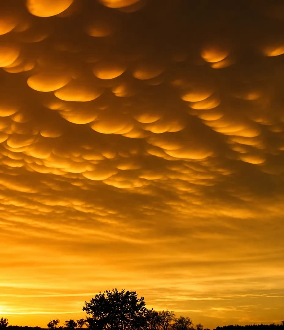 This is a Mammatus cloud, known for its distinctive pouch-like formations beneath the cloud