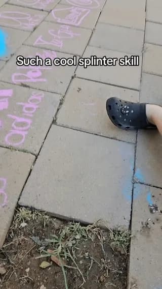 Kid drawing car logos from memory in sidewalk chalk.