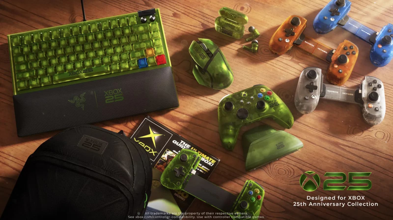 Xbox has a bunch of translucent green accessories for the console