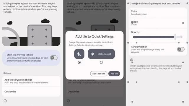 Google’s anti-nausea Motion Assist dots finally rolling out on Android | It’s currently only appearing on Pixels running Android 17