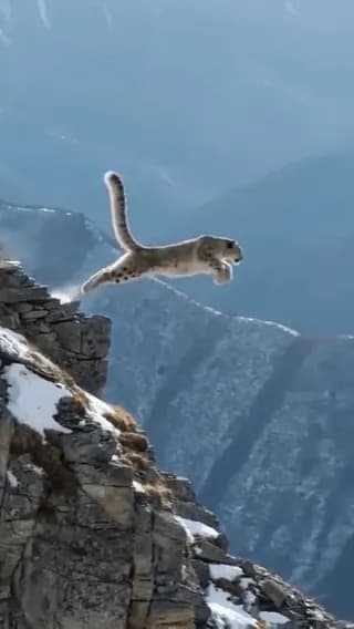 Massive jump by the leopard