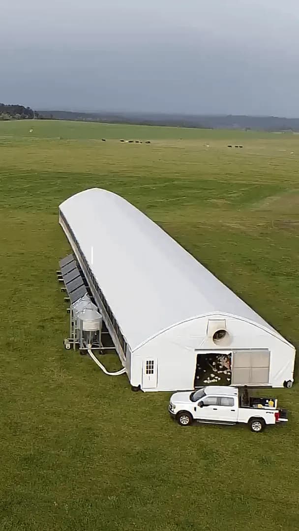 This solar powered chicken coop that moves every day to a new location