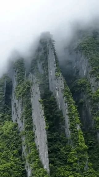 The Wulipo National Nature Reserve is home to these unique, shard-like, limestone peaks