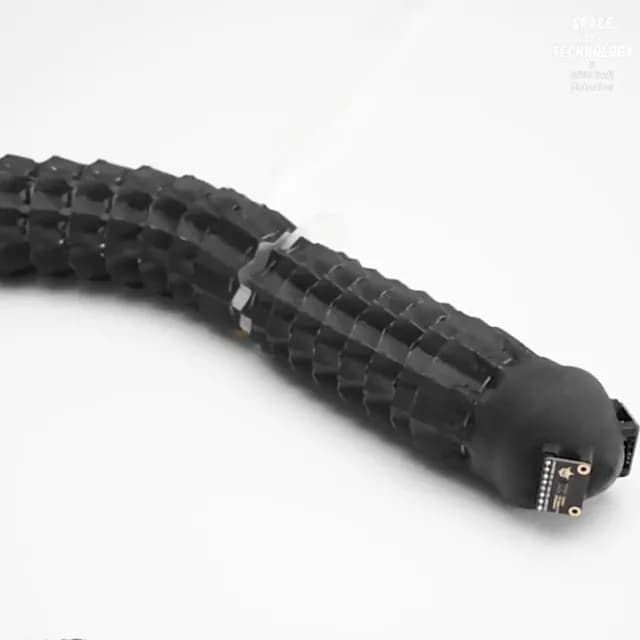 SDU Soft Robotics developed a worm-inspired limbless soft robot with inflatable muscles and a flexible kirigami skin.