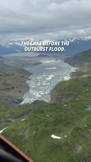 Before and after a Glacial Lake Outburst Flood at Columbia Glacier