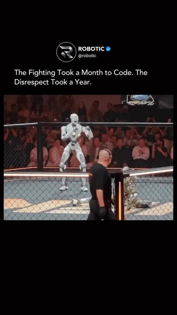 Robot taunting opponent in match fight
