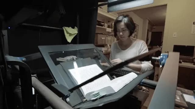 Scanning a book while keeping the binding intact.