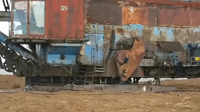 A Soviet walking excavator. As far as I know, it was built in USSR in 1979. There were only six of them.