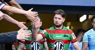 Recently MND-diagnosed Rugby League player, Jai Arrow walks out to his penultimate game against his former team.
