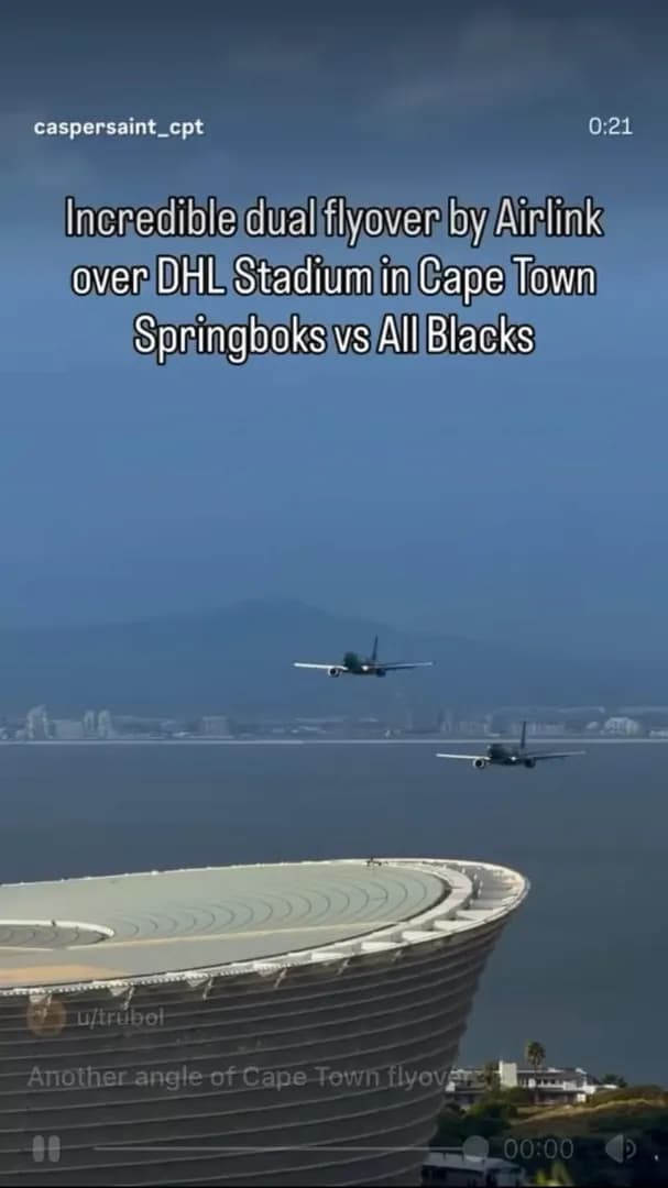Incredibly Low Cape Town Flyover by Airlink Embraer E-Jets