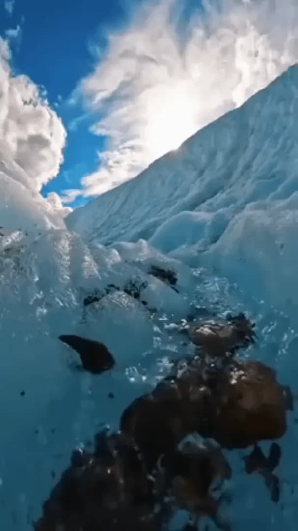 Crystal clear water straight from the Glacier, Alaska
