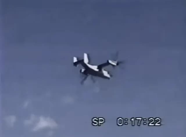 a V-22 osprey aircraft performs an aileron roll during testing