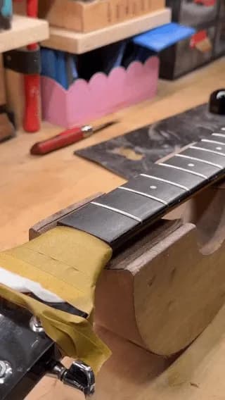 Refretting a guitar neck