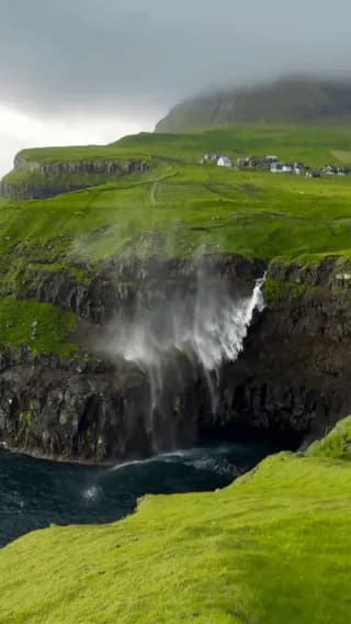 Rare reverse waterfall