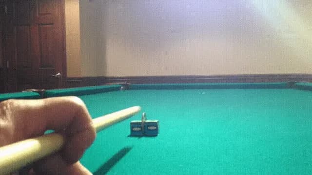 This old video of a ridiculously precise trickshot