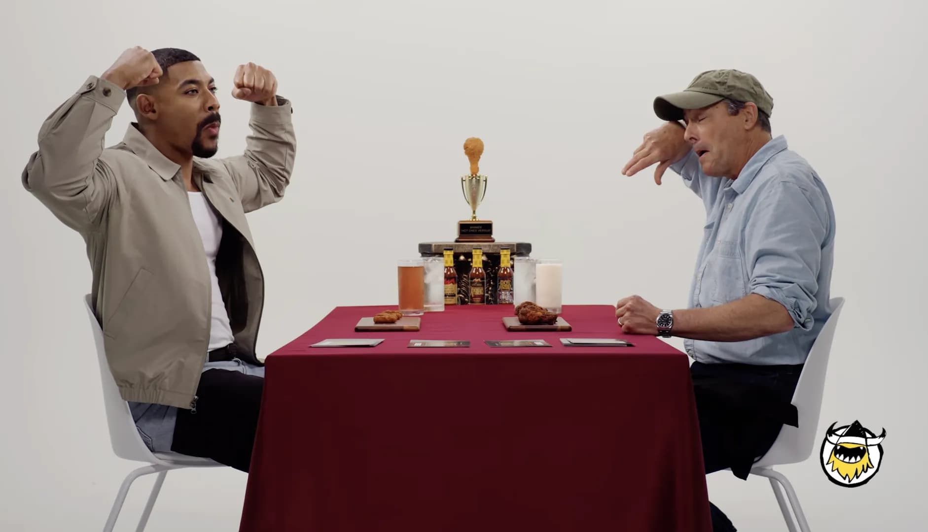'Lanterns' stars Aaron Pierre and Kyle Chandler's 'Hot Ones Versus' is hilariously competitive