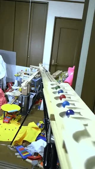 Marble run on wood