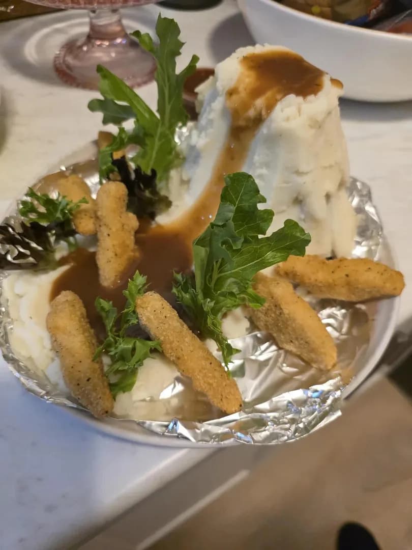 Came home to the meal that killed the dinosaurs thanks to my amazing wife [OC]