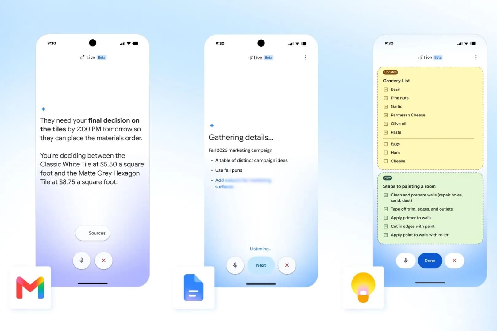 Google now lets you chat with Gmail, Docs, and Keep