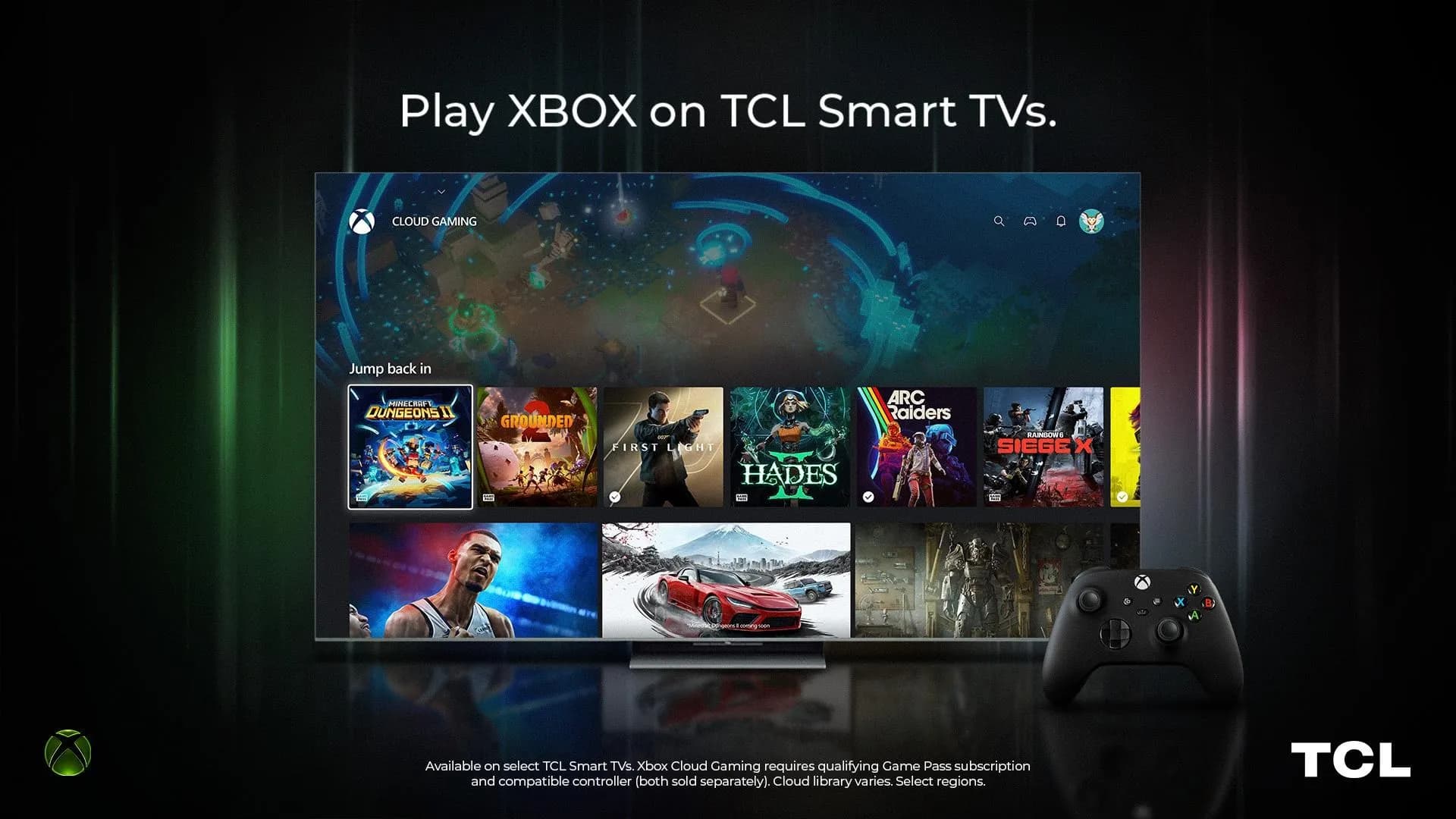 Xbox app is coming to TCL TVs just as Microsoft rolls out pay-as-you-go cloud gaming