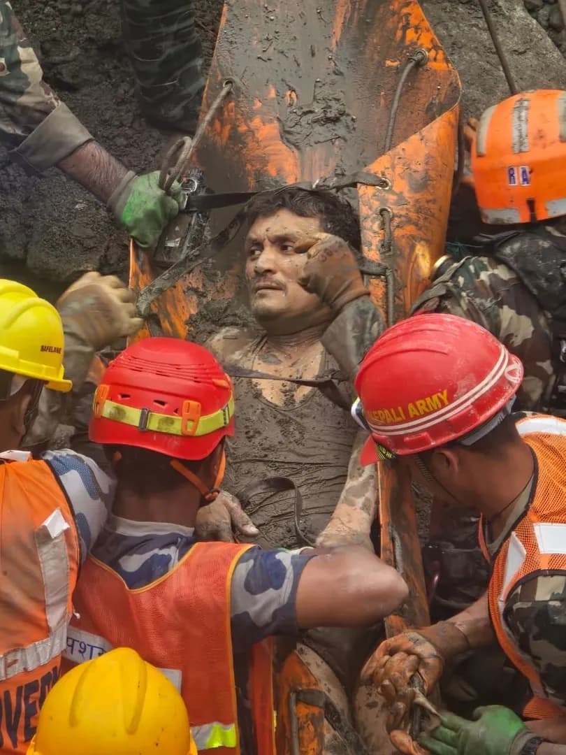 At least 2 workers have been rescued after 9 days from a hydro tunnel buried in Nepali flood