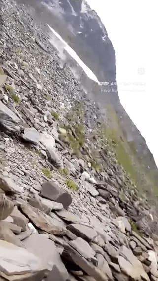 Near miss with falling rocks at Spantik camp in Pakistan