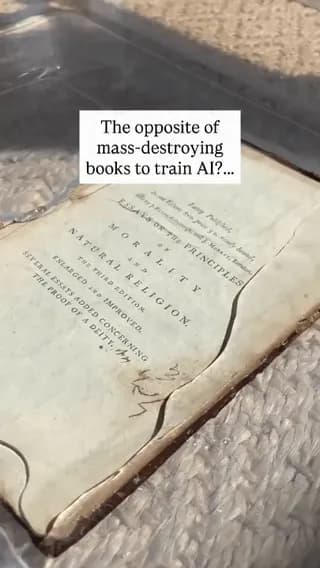 While some AI companies are cutting the spines off of books and throwing them in to acid baths, Simultaneously some companies are repairing books so they can be around another few centuries.